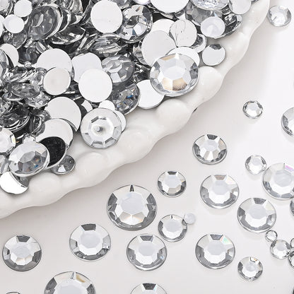 Silver Rhinestone Flatback Beads