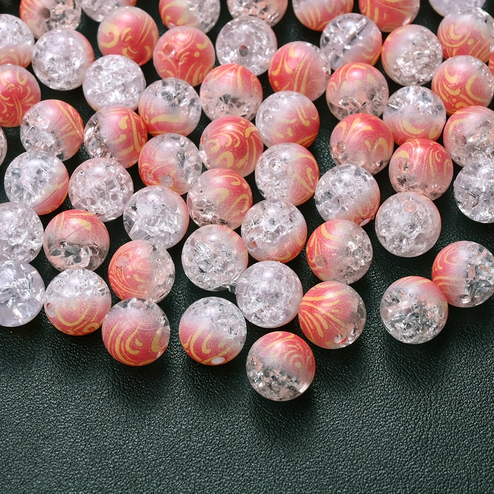 10mm Acrylic Gradient Cracked Beads - DIY Jewelry Making Kit for Bracelets