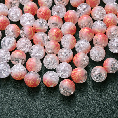 10mm Acrylic Gradient Cracked Beads - DIY Jewelry Making Kit for Bracelets