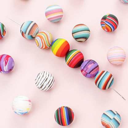 30/50pcs 15mm Universe Rainbow Silicone Beads