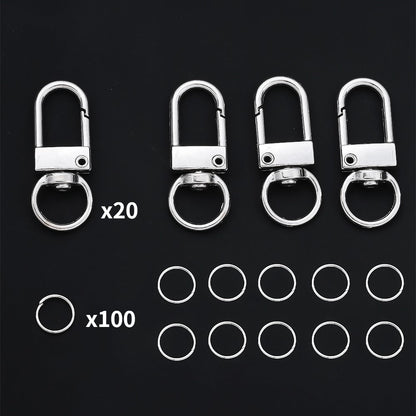 20-Piece Keychain Set with 100 Hanging Rings