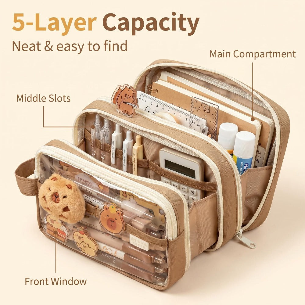 Capybara Pencil Case Set