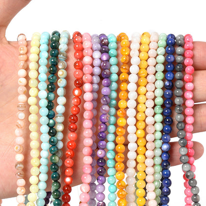 1 Strand 4mm Round Stone Spacer Beads