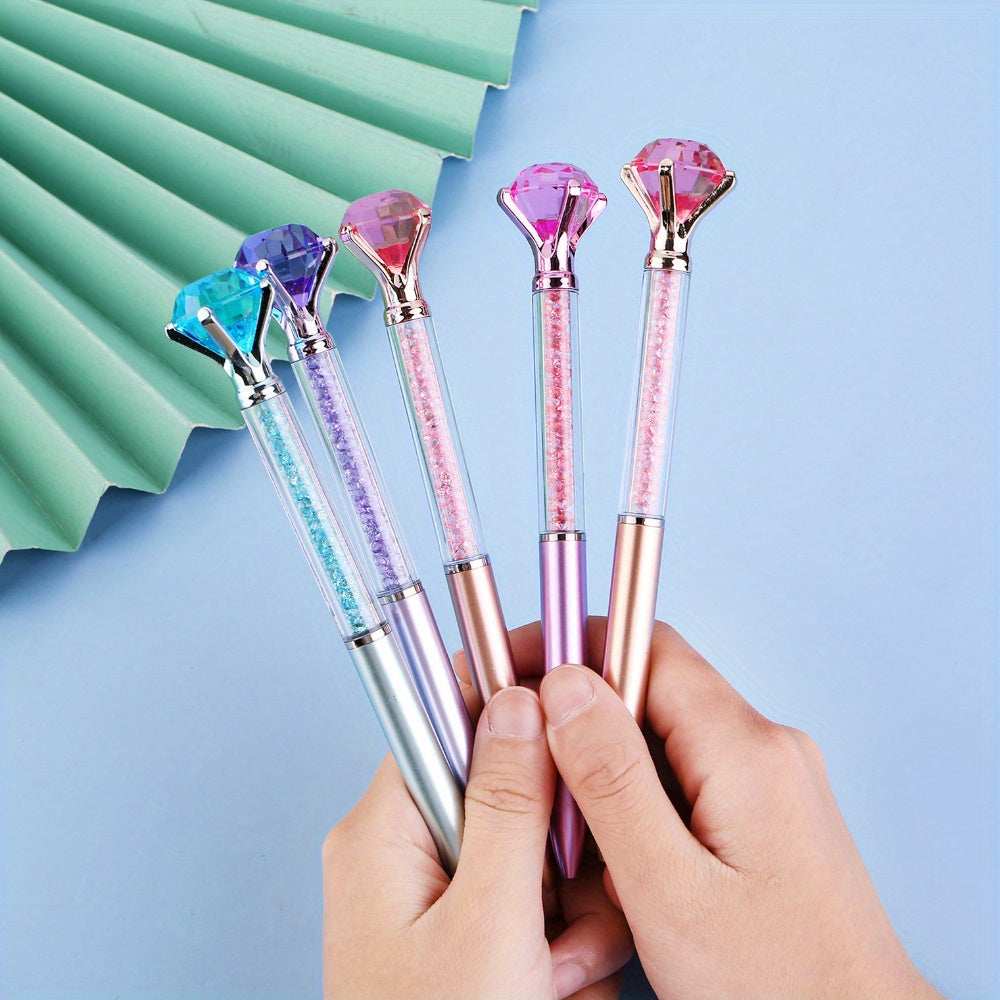 12-Piece Artificial Crystal Rotating Ballpoint Pens
