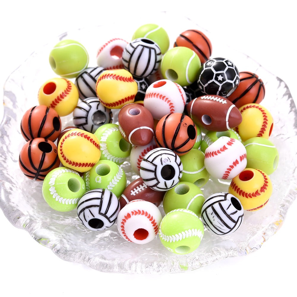 50pcs 39 Styles Mixed Sports Ball Beads