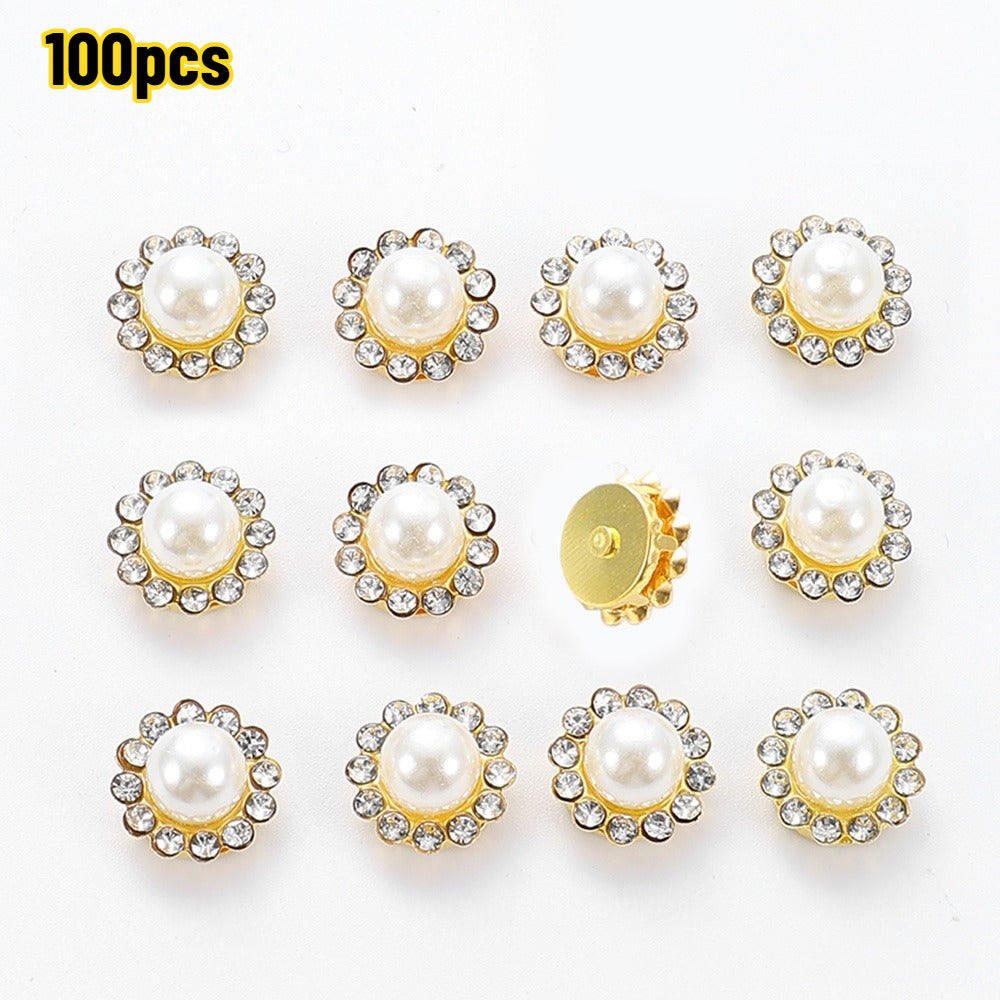 Golden Flower Claw Rhinestone Embellishments