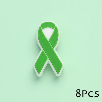 8PCS 28×16mm Silicone Ribbon Bead Set