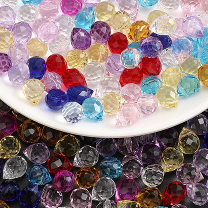 40pcs/set 8x10mm AB Color Faceted Strawberry Glass Beads