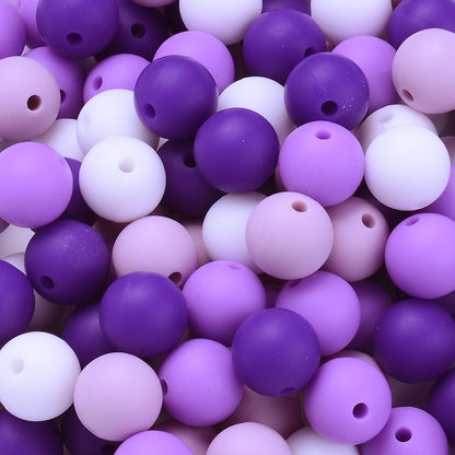 12 mm Rainbow Silicone Beads