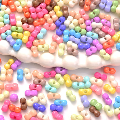 200PCS 3×6mm Mini Colorful Peanut Spacer Beads