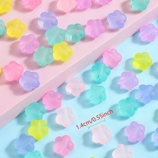 Colorful Flower Acrylic Spacer Beads