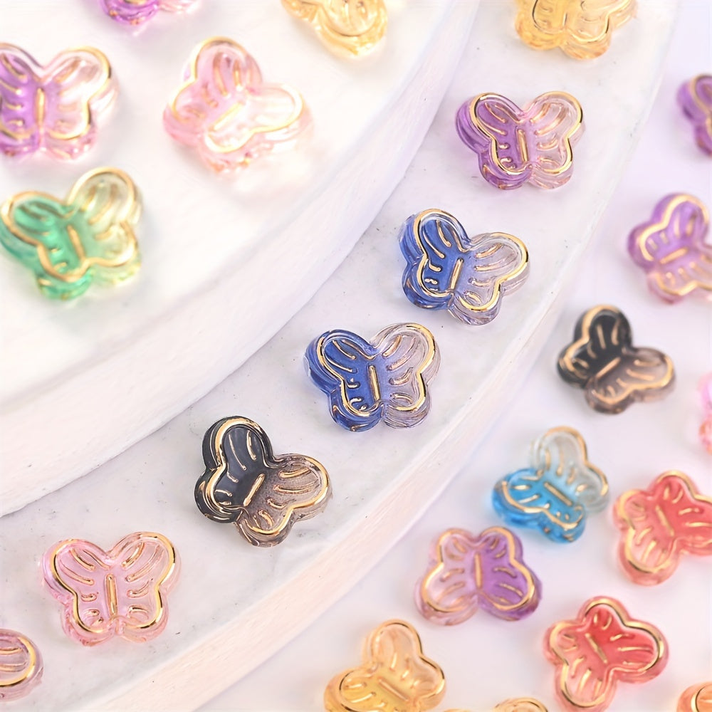 50PCS 7×8mm Mini Butterfly Acrylic Bead Set