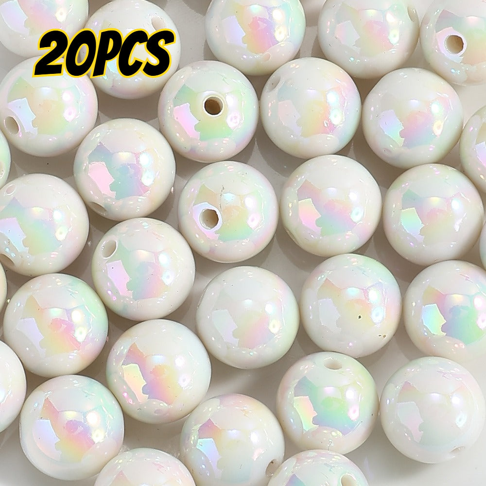 20pcs/set 16mm Shiny AB Color Round Acrylic Focal Beads