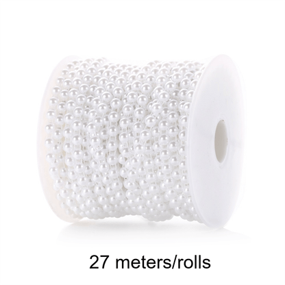 27m/roll 6mm Half Round Imitation Pearl Bead String