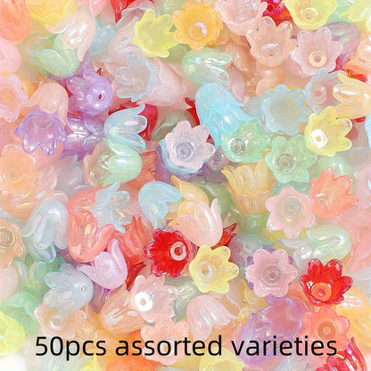 50/100-Piece Multicolor AB Acrylic Lily of the Valley Charms