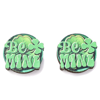 Green Lucky Stud Earrings