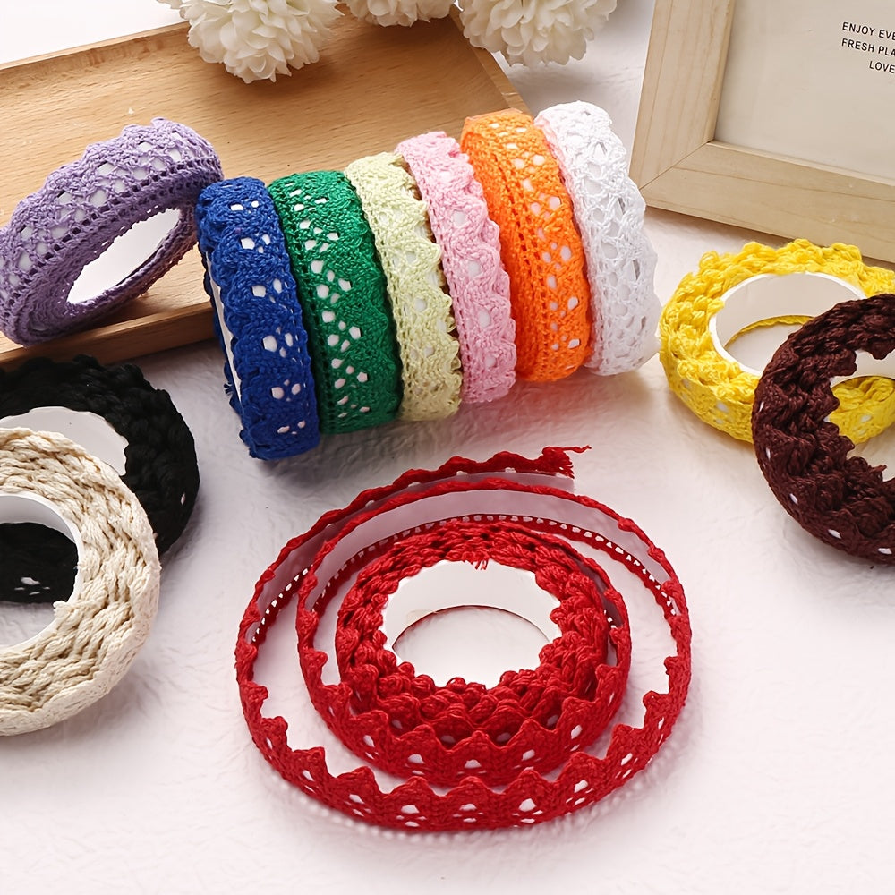 1 Roll 1.8cm Embroidered Lace Trim Ribbon