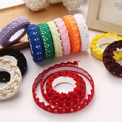 1 Roll 1.8cm Embroidered Lace Trim Ribbon