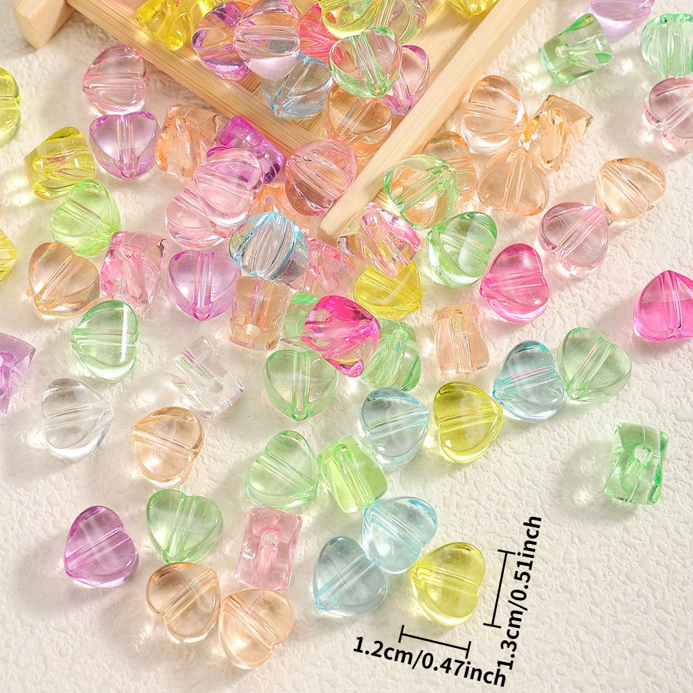 Transparent 3D Love Acrylic Beads