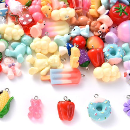 Resin Fruit & Novelty Charms Set