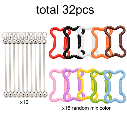 Beadable Bone Shape Keychain Kit