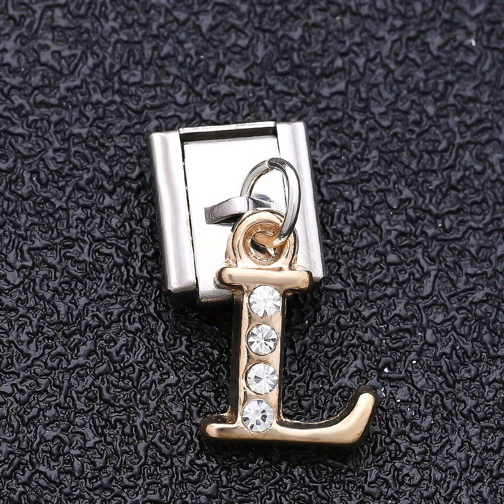 1PC Rhinestone A-Z Letter Modular Bracelet Charm Set