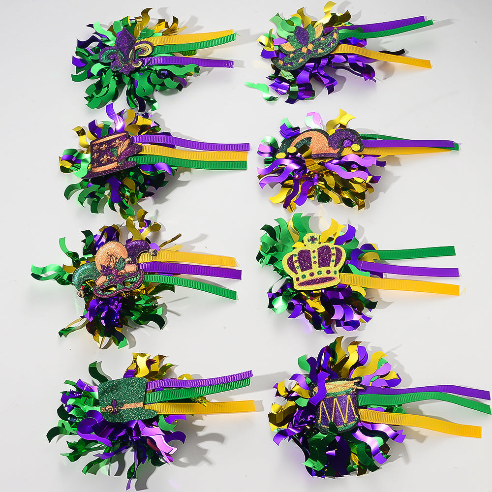 Mardi Gras Carnival Hair Clips