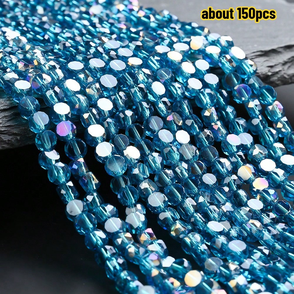 Multicolor AB Faceted Glass Beads