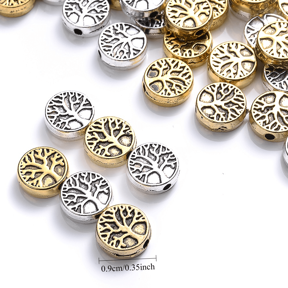30pcs 9mm Tree of Life Charm Small Hole Beads