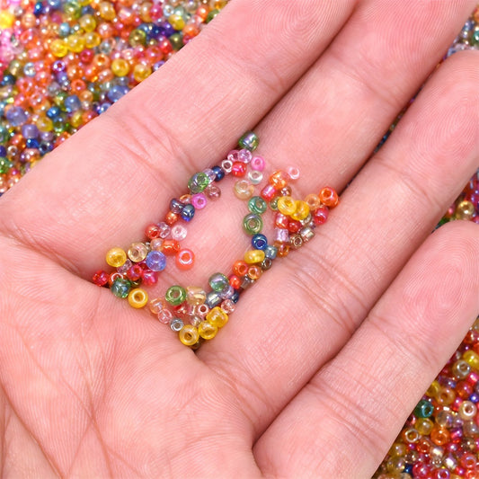 500PCS 3mm Clear Stained Glass Rice Bead Set