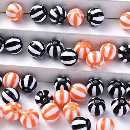 20pcs 12/16mm Acrylic Striped Halloween Beads