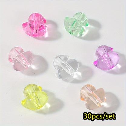 30pcs 14x15mm Transparent Little Duck Acrylic Beads