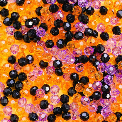 200pcs/set 4x6mm Halloween Rondelle Faceted Beads