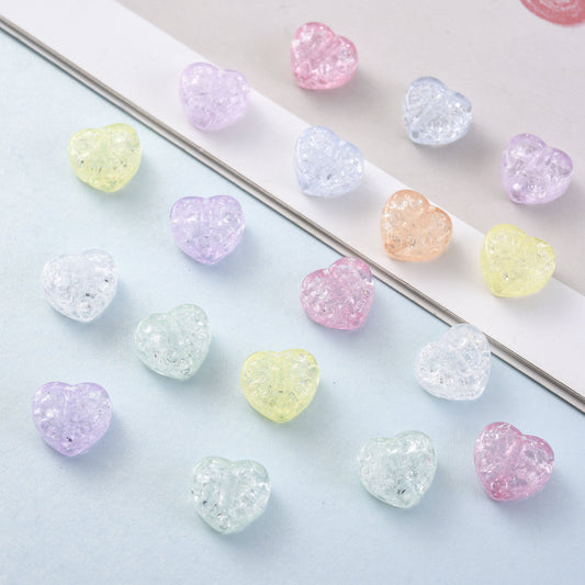 Acrylic Heart-Shaped Spacer Beads