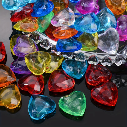 Faceted Heart Acrylic Beads
