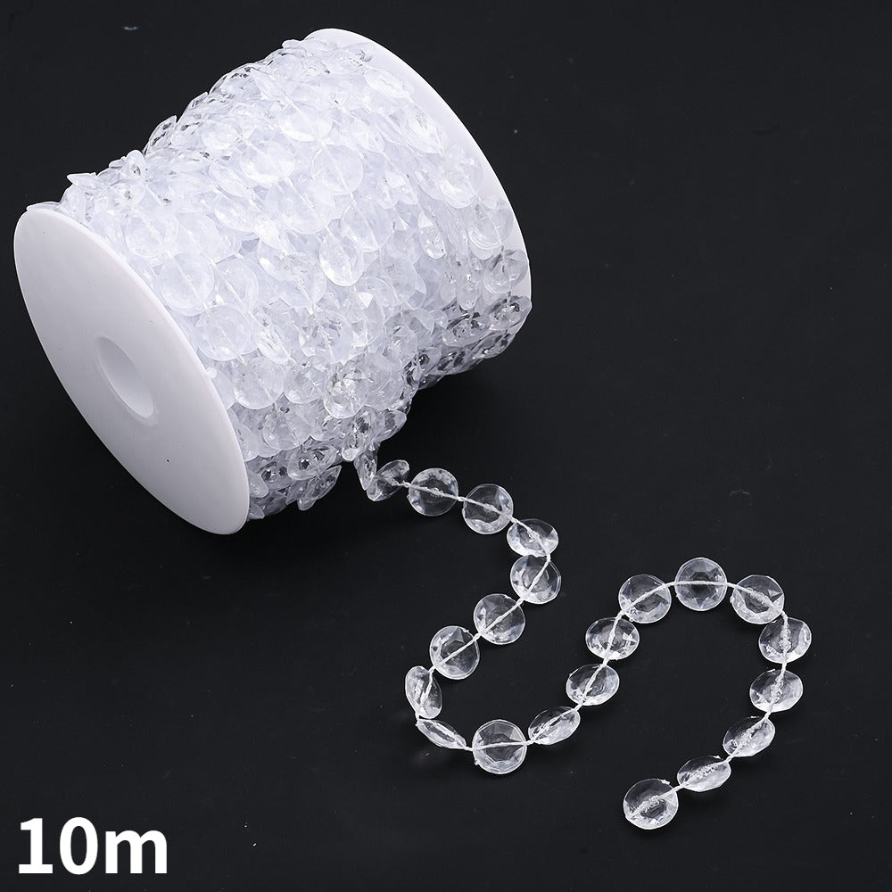 10m 10mm Transparent Acrylic Bead Chain Roll