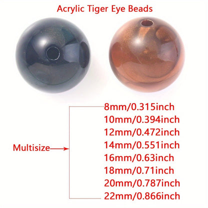 8–22mm Colorful Acrylic Tiger Eye Bead Set