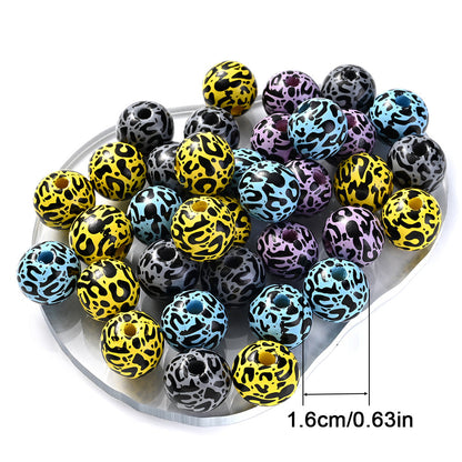 Leopard Print Wooden Spacer Beads