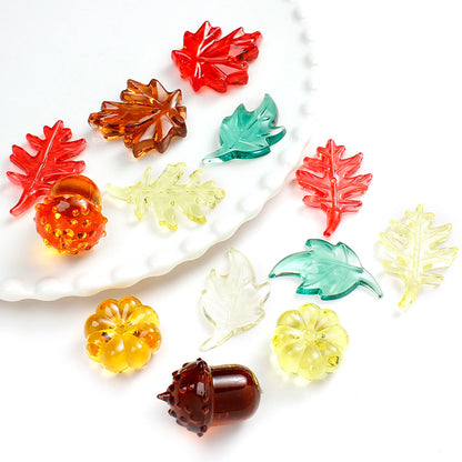 160g Resin Maple Leaf, Pumpkin & Hazelnut Decorative Set