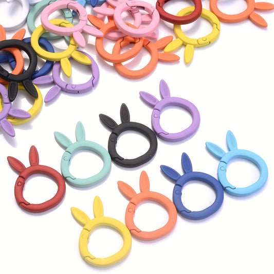 5-Piece 37x27 mm Rabbit Ear Shape Metal Keychain Hooks