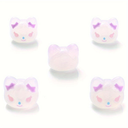 5PCS 17×19mm Luminous Owl Head Acrylic Bead Set
