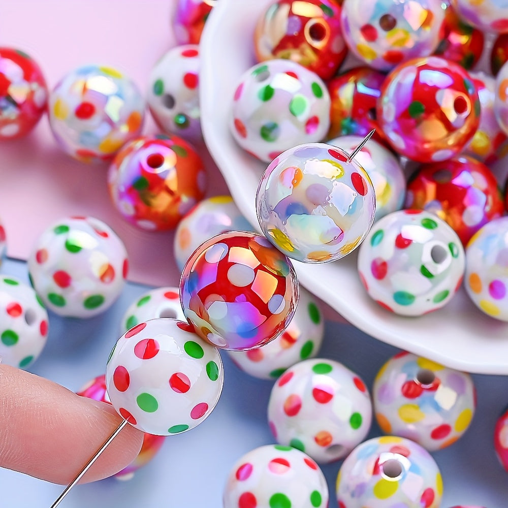 Spotted Round Acrylic Beads