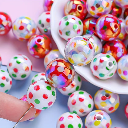 Spotted Round Acrylic Beads