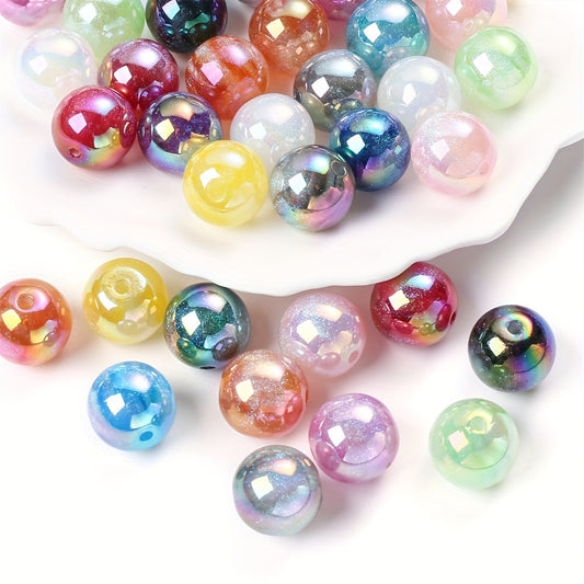 5PCS 16mm Glitter Resin Spacer Bead Set