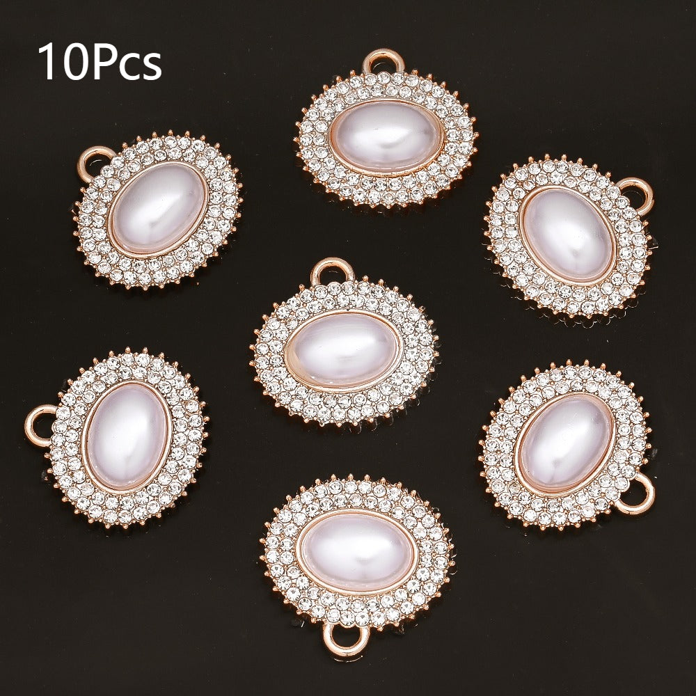 Rose Golden Pearl Rhinestone Pendants