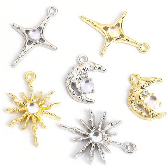 Aurora Colorful Rhinestone Alloy Charms