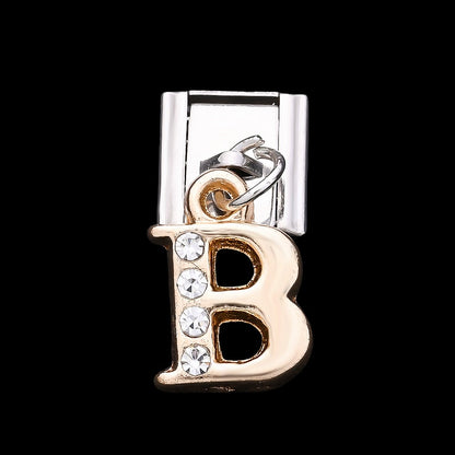 1PC Rhinestone A-Z Letter Modular Bracelet Charm Set