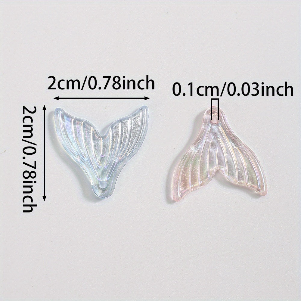 50pcs 20mm Mermaid Tail Acrylic Spacer Beads