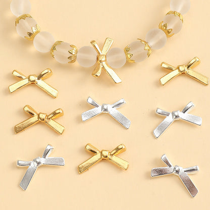 Gold & Silver Bow Alloy Beads