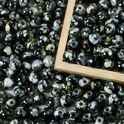 8 mm Mixed Color Cracked Acrylic Beads